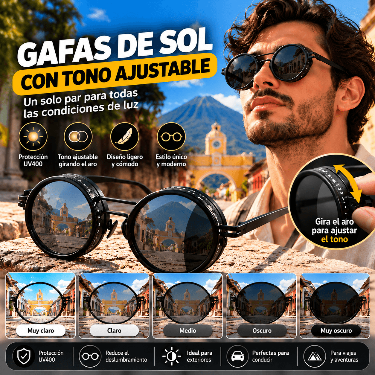 Gafas de Sol con Oscurecimiento Ajustable