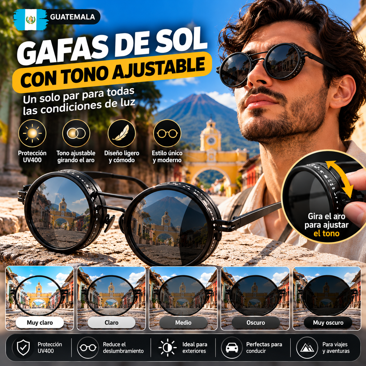 Gafas de Sol con Oscurecimiento Ajustable